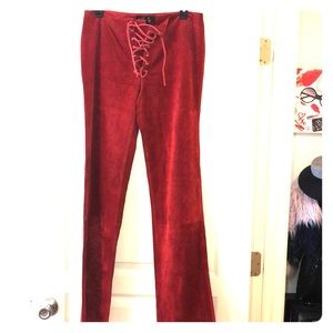 Arden B washable red suede pants size 8